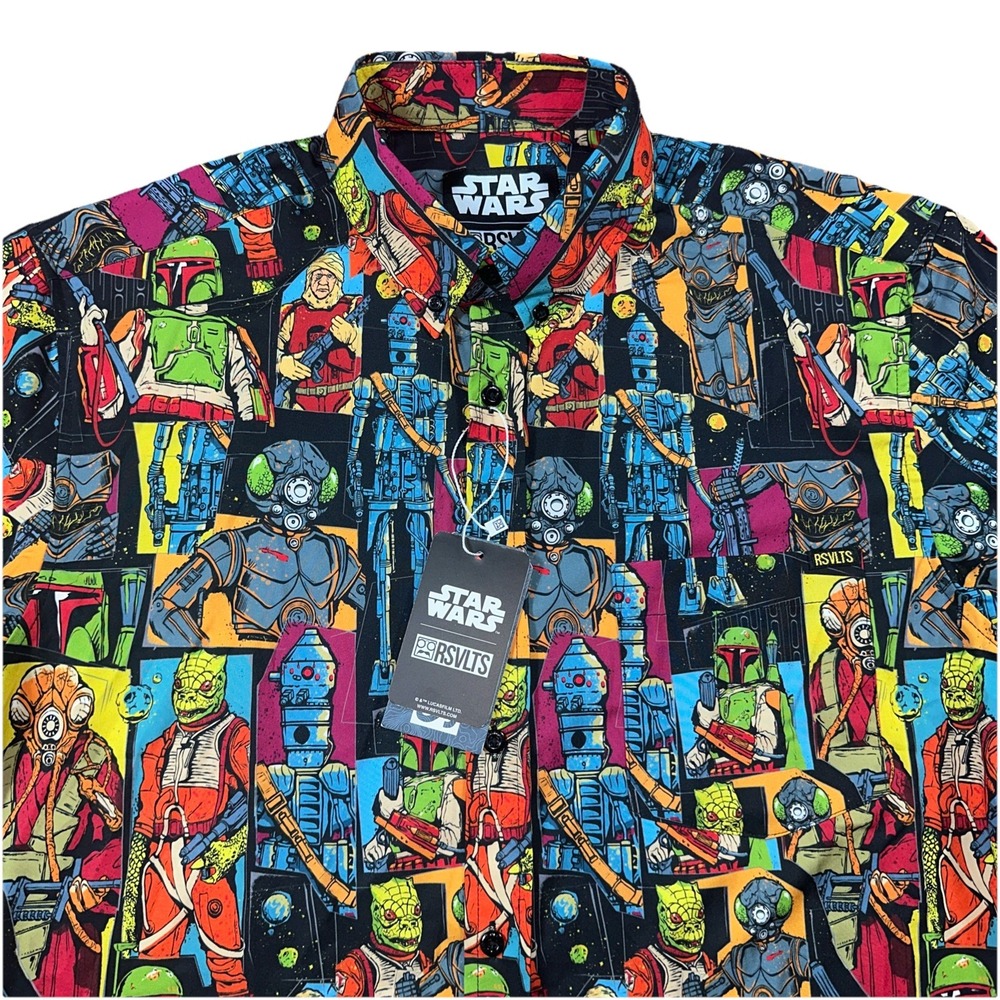 NWT RSVLTS Star Wars "Any Methods Necessary" Kunuflex Shirt Men's Medium